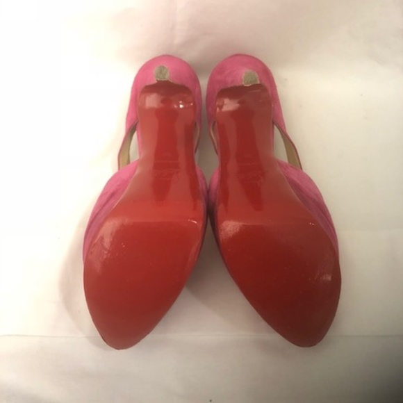 Suede Crisscross Peep Toe Slingback Pump (EUR 38) - Picture 4 of 4